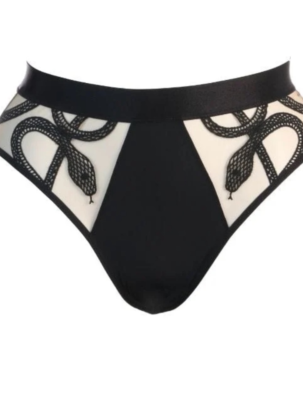 Thistle and Spire High Waisted Medusa Bikini in Black & Biscotti Size 1X